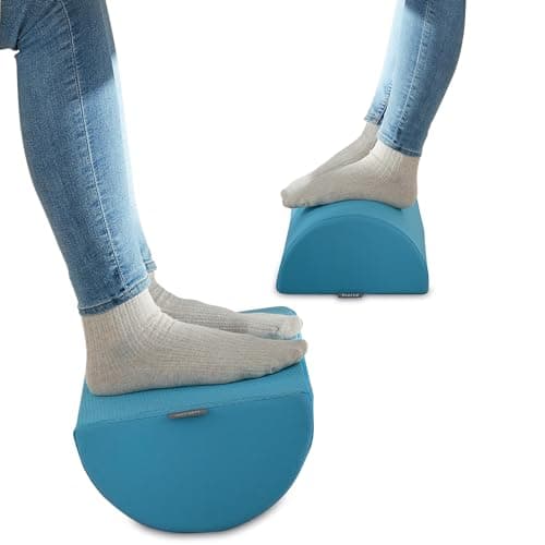 Image of Leitz Desk Foot Rest, Adjustable Leg & Knee Support, Suitable For The Home Office, Relieves Shoulder & Back Ache, Made From Foam With A Fabric Cover, Ergo Cosy Range, Calm Blue, 53710061