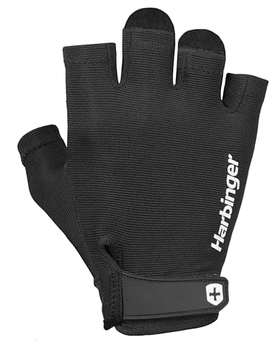 Image of Harbinger Pro 2.0 Weightlifting Gloves-Flexible,Lightweight and Breathable,Supports Firm Grip With Padded Genuine Leather Palm,Ideal for Dumbbell,Kettlebell and Barbell Training,Medium,Black