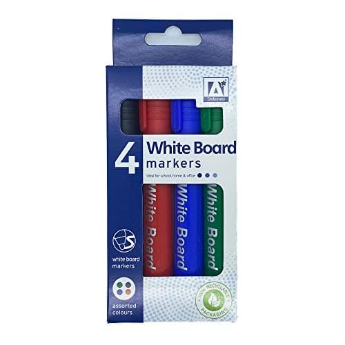 Image of Anker International Stationary Board Marker - White (Pack of 4)
