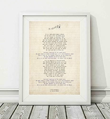 Image of Didymus Co David Bowie - Life On Mars? - Song Lyric Art Poster Print (UNFRAMED) - Sizes A4 A3 (A3)