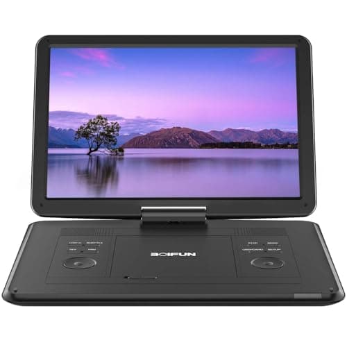 Image of 17.5" Portable DVD Player with 15.6" Large HD Swivel Screen, 6 Hours Rechargeable Battery, Support USB/SD Card/Sync TV and Multiple Disc Formats, No Region Restrict, High Volume Speaker, Black