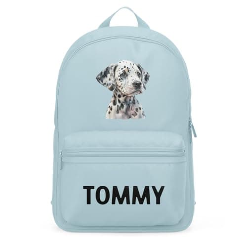 Image of Purple Print House Toddlers Personalised Dalmatian Mini Backpack Boys Girls Custom Back to Nursery School Bag Kids, One Size, Light Blue