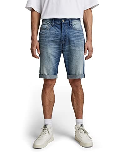 Image of G-Star Men's 3301 Denim Shorts, Blue (medium aged D07432-8973-071), 32
