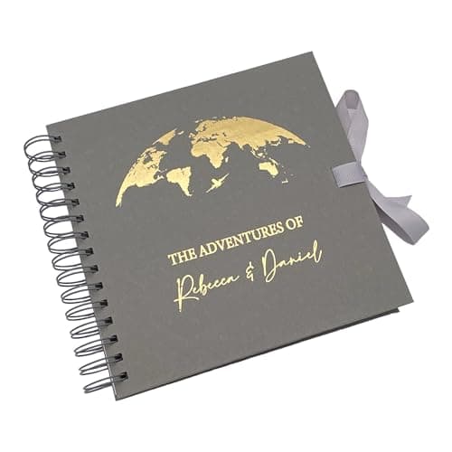 Image of Personalised Grey Adventures Holiday Love Scrapbook Photo Album