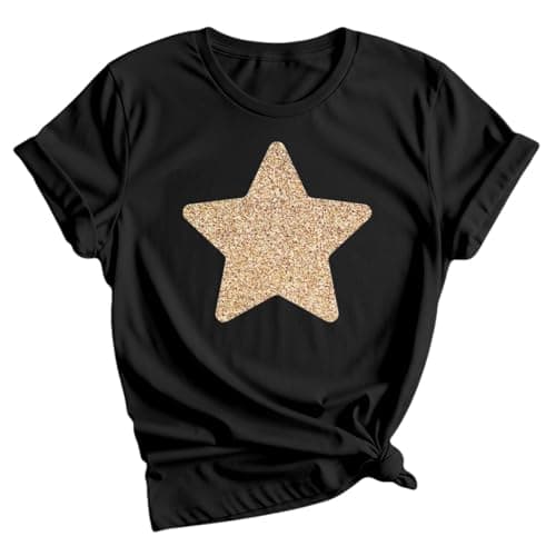 Image of D&T Gold Star T-Shirt Women | Birthday Festival Party Gift | Trendy Fashion Graphic Tee | Casual Summer Outfit 16