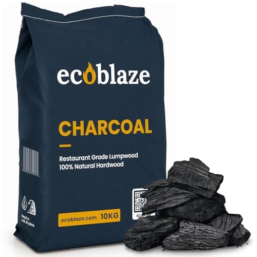 Image of Ecoblaze 10kg Restaurant Grade Lumpwood Charcoal | Premium BBQ Charcoal for Kamado Joe, Big Green Egg & Weber | High-Heat Barbecue Coal for Pizza Ovens & Smokers