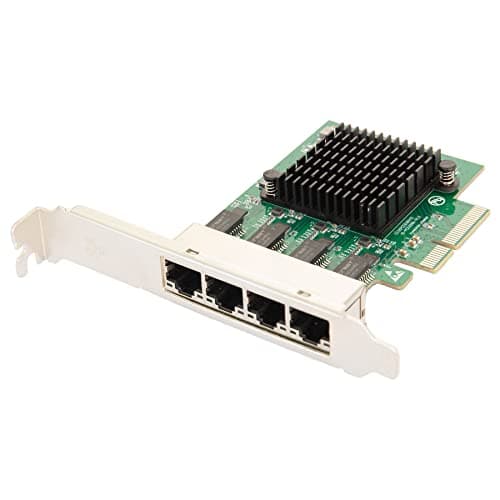 Image of IO CREST 4 Port Quad Gigabit Ethernet PCI Express 2.1 PCI-E x4 Network Interface Card (NIC) 10/100/1000 Mbps Realtek Chipset SI-PEX24085