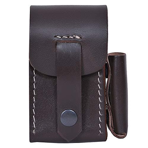 Image of Leather Cigarette Cases Lighter Holder King Size and superking Size 100% Geniune (Super King, Brown)