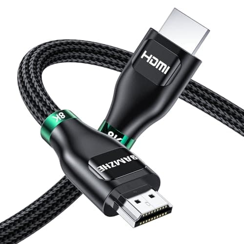 Image of SAMZHE HDMI 2.1 Cable 5M,8K High Speed HDMI Cable Long,4K 240hz 8K 60hz 10K 48Gbps,HDCP 2.3 Dolby Atmos Vision eARC Compatible with HDTV PS5 Xbox Blu-ray Monitor Laptop