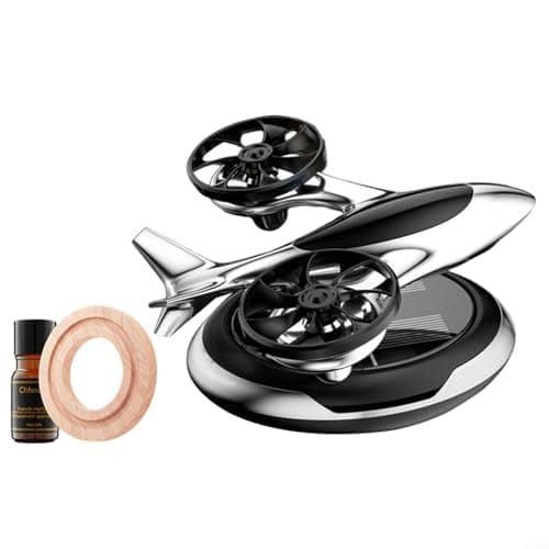 Image of NINMORTH Solar Rotating Helicopter Car Air Freshener Alloy Aromatherapy Diffuser Interior Decor Blue(Silver)