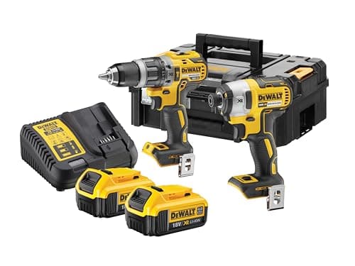 Image of DEWALT 18V XR Brushless Twin Kit 2 x 4AH Batteries - DCK266M2T-GB