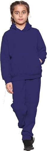 Image of Kids Tracksuits Boys Tracksuit, Hoodies Plain Army Commando Print Tracksuit Hoodie with Jogger Sweatpants Sports Activewear Set Girls Boys Children Age 5-13 Years (Navy Blue Pull Over Suit, 7-8 Years)