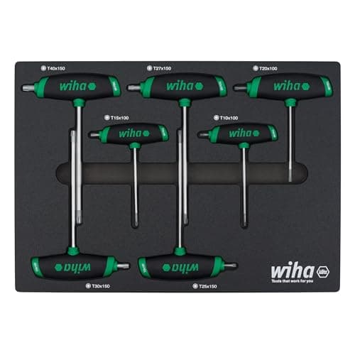 Image of Wiha 36489 7 Piece SoftGrip Dual Drive Torx T-Handle Tray Set
