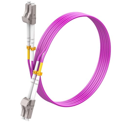 Image of SpeedyCables OM4 LC to LC Fiber Patch Cable 5m(16ft), Length Option:0.2m-200m, 40G/100Gb 50/125um Multimode Duplex Fiber Optic Patch Cord LSZH(Magenta)