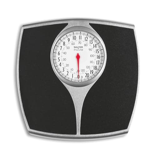 Image of Salter Mechanical Bathroom Scales - Analogue Personal Scale, 136 kg Max Capacity, Easy to Read Large Display, Non-Slip Platform, Battery-Free, Accurate and Precise Weighing - kg/st/lbs