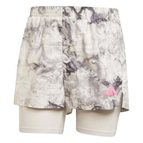 Image of adidas Women's Own The Run Spray Dye 2in1 Short, Orbit Grey/Black, M