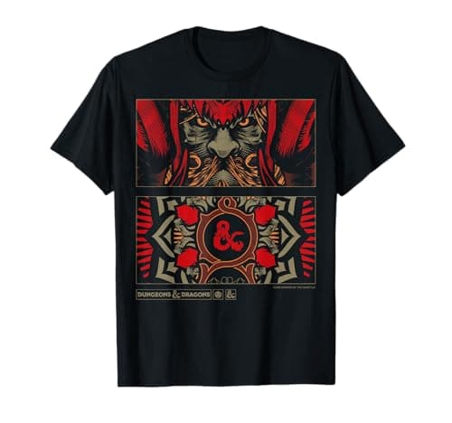 Image of Dungeons & Dragons T-Shirt - Black, Small, Classic Fit, Short Sleeve, Pull On, Crew Neck, Graphic, T Back, Licensed Dungeons & Dragons Design, Unisex, Birthday Gift