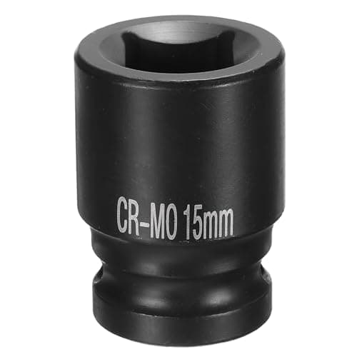 Image of sourcing map 4 Point Square Socket 1/2" Drive 15mm Metric Square Impact Socket CR-MO Blackening Standard Wheel Sockets Pneumatic Socket Tool for Auto Repair Mechanical Maintenance Home Use
