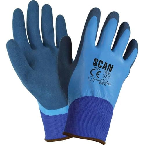 Image of Scan SCAGLOLATWP Double Latex Waterproof Gloves - Size 9
