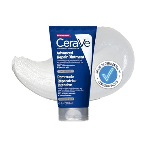 Image of CeraVe Advanced Repair Ointment, Multi-Purpose Relief for Very Dry Chapped Skin, Face, Body & Lips With 3 Essential Ceramides, Petrolatum, Hyaluronic Acid, Dermatologist Developed, 50ml