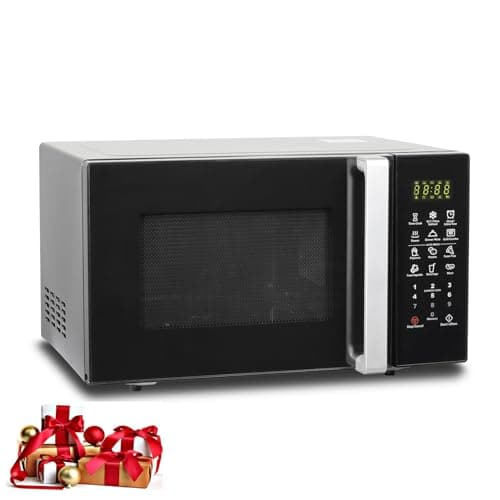 Image of Techomey Combination Microwave Oven with Grill 25L, 900W Microwave,1000W Grill, 11 Power Levels, 9 Auto Menus, Weight/Time Defrost, Child Safety Lock, Turntable, Black