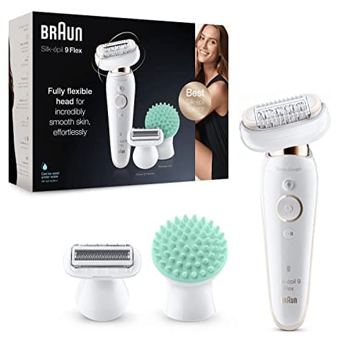 Image of Braun Epilator for Women with Flexible Head for Easier Hair Removal, Cordless Wet & Dry Epilation, Massage Pad, Wide Head with 40 tweezers and Slim Handle, Braun Silk-épil 9 Flex 9-020