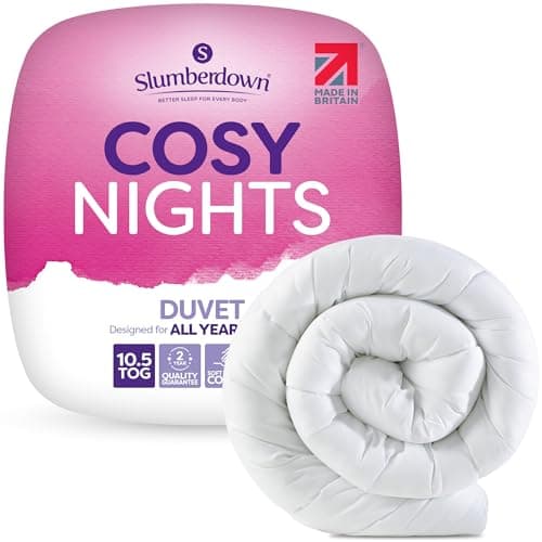 Image of Slumberdown Cosy Nights Double Duvet 10.5 Tog - Breathable & Soft All Year-Round Double Quilt for Summer, Autumn & Winter | UK-Made, Non-Allergenic & Washable (200 x 200cm)