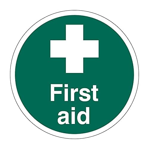 Image of 400mm Self-Adhesive First Aid Floor Sticker - Durable Anti-Slip Vinyl Emergency Safety Sign for Workplace & Public Health Compliance, Easy Peel & Stick Installation