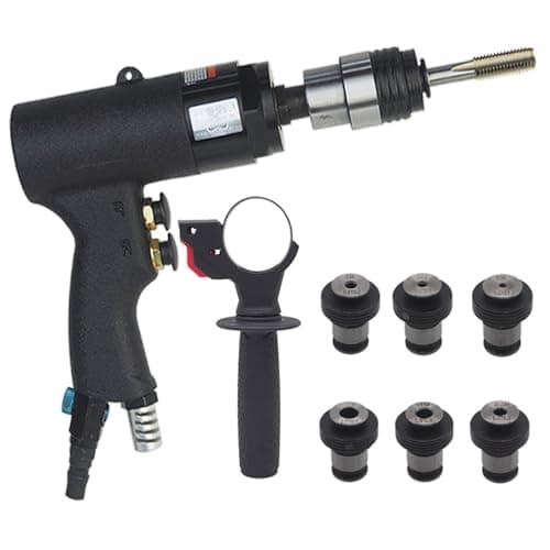 Image of ZHJOPP M3-M12 Pneumatic Tapping Machine,Handheld Air Drill Tapping Tool,5-7 Mpa,850 Rpm,With 6 Chucks,For Tapping Steel,Iron,Copper