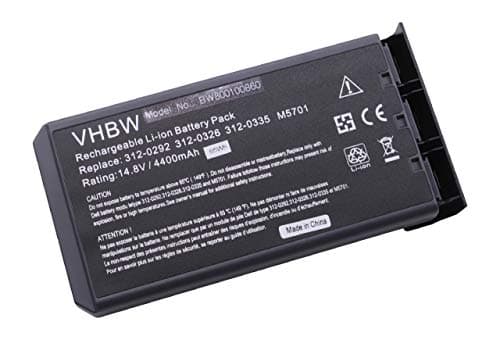 Image of vhbw Battery Replacement for Dell H9566, M5701, T5443, W5173, W5543 for Laptop (4400 mAh, 14.8 V, Li-ion)
