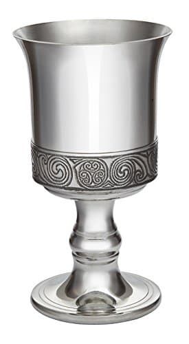 Image of Wentworth Pewter - Kells Celtic Band Pewter Goblet, Wine Goblet, Chalice,