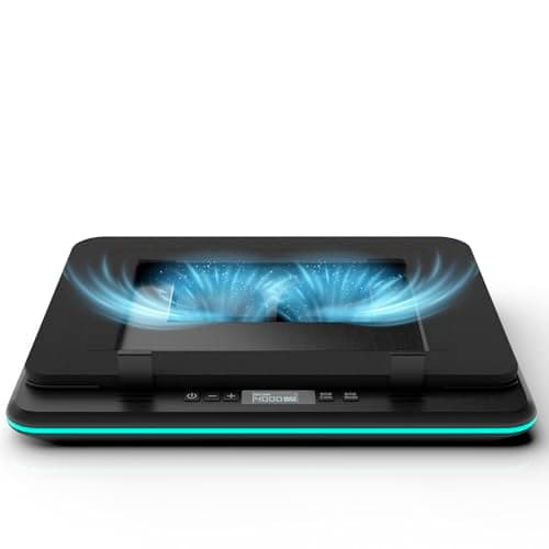 Image of KLIM Turbofrost Laptop Cooling Pad for Gaming – 4 x 4000 RPM Turbo Fans, RGB Lighting, 4 USB Ports, Dual Power (USB-C/DC), Sealed Foam for Fast Cooling – Fits Up to 17” Laptops – Black