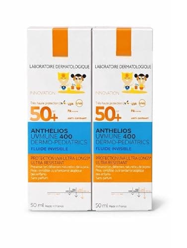 Image of Anthelios UVMUNE 400 SPF50+ Invisible Fluid 2x50ml – Ultra-Light Face Sunscreen, Broad Spectrum UVA/UVB Protection, Non-Comedogenic, Perfume Free, Waterproof