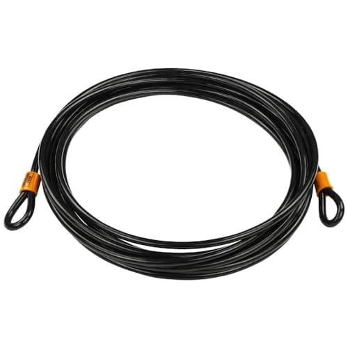 Image of Burg-Wächter Unisex's 750 1000 Double Loop Vinyl Coated Multi-Stranded Braided Steel Cable, Black, 10mm x 10m