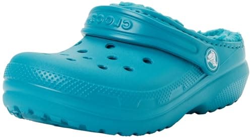 Image of Crocs Unisex Kids, Classic Lined Clog K, Turbo Teal, 5 UK