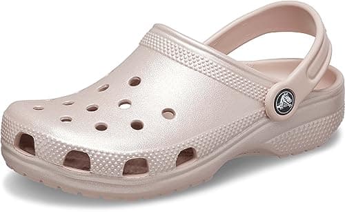 Image of Crocs Classic Glitter Clog (Little Kid/Big Kid), Metallic Silver, 33.5