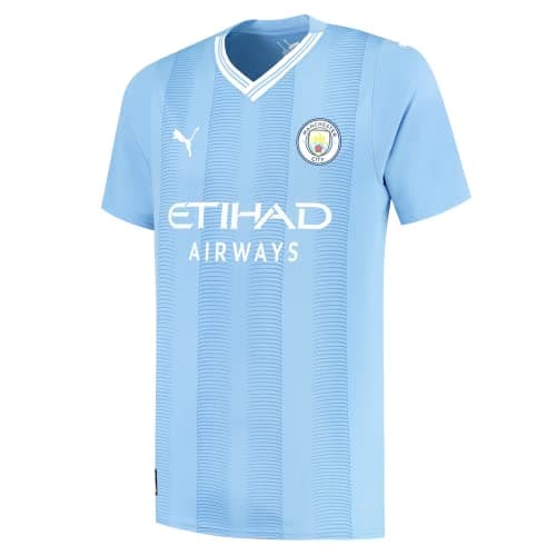 Image of Manchester City F.C. Home Shirt 2023/24 Season - Replica Men Team Light Blue Size: 3XL