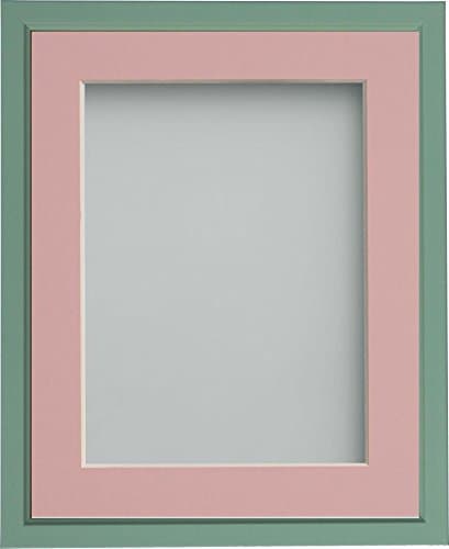 Image of Frame Company Drayton Range 7x5-inch Green Picture Photo Frame with Pink Mount For Image Size 6x4-inch