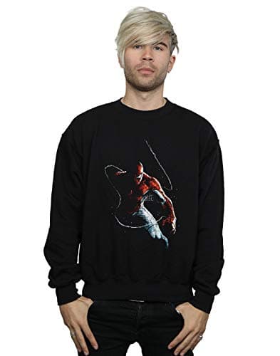 Image of Marvel Men's Spider-Man Painting Sweatshirt Black Large