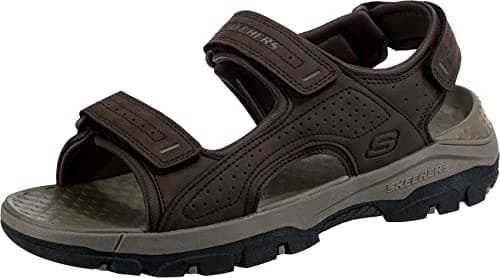 Image of Skechers Men's TRESMEN Garo Sandal, Chocolate Synthetic, 11 UK
