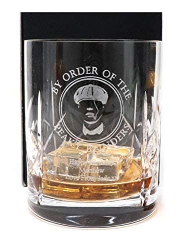 Image of Regalo Personalised Engraved Crystal Glass mTumbler - Peaky Blinders Design (Cardboard Gift Box)