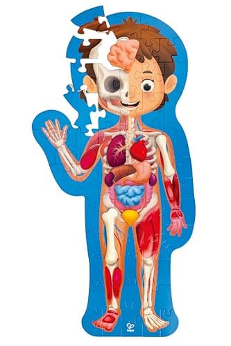 Image of Hape Human Body Puzzle | Educational Wooden Puzzle | Anatomy for Children | Includes 3D Organs | For 3 Years +
