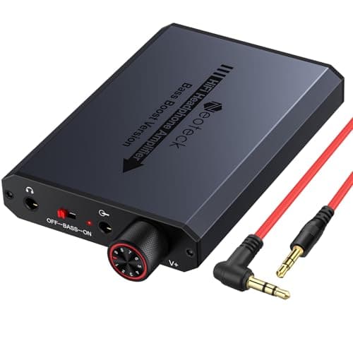 Image of Neoteck Portable Headphones Amplifier, 16-300Ω Headphone Amplifier with High-Fidelity Audio, Bass Boost Function, 3.5mm AUX Input/Output for MP3 MP4 Phones Digital Players and Computers-Dark Gray