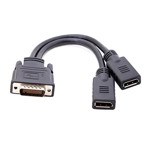 Image of Xiwai DMS-59Pin Male to Dual DP Displayport Female Splitter Extension Cable for PC Graphics Card