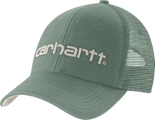 Image of Carhartt 101195 Canvas Mesh-Back Logo Graphic Cap Green Slate/Malt One Size