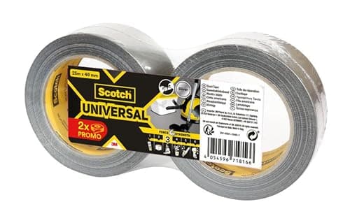 Image of Scotch Universal Duct Tape, Silver 2904, 48 mm x 25 m, 2 Rolls