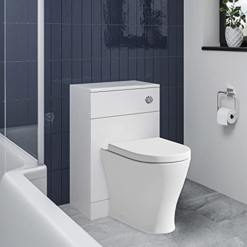 Image of BTW Back to Wall Toilet Pan Concealed Cistern Unit 500mm Soft Close Seat White