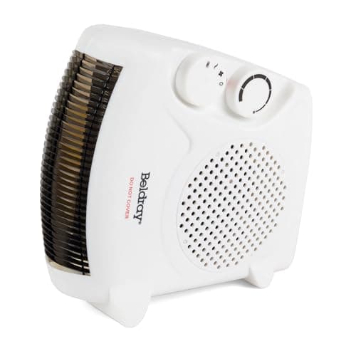 Image of Beldray Electric Flatbed Fan Heater – Upright Heater with 2 Heat Settings and Cool Air Function, Adjustable Thermostat, Overheat Protection, Dual Position, Portable Carry Handle, 2000 W EH0569SSTK