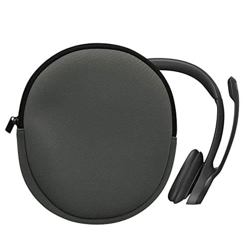 Image of kwmobile Neoprene Headphone Case for H390 Cover – Over-Ear Headset Storage Pouch - Soft Travel Carry Bag Grey