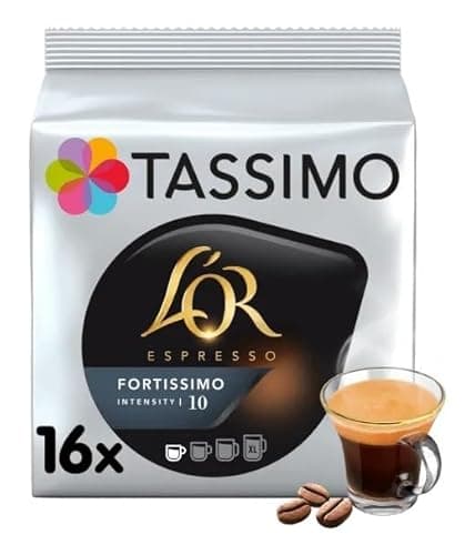 Image of Tassimo L'OR Espresso Fortissimo Coffee Pods - Pack of 1 (Total 16 Pods)